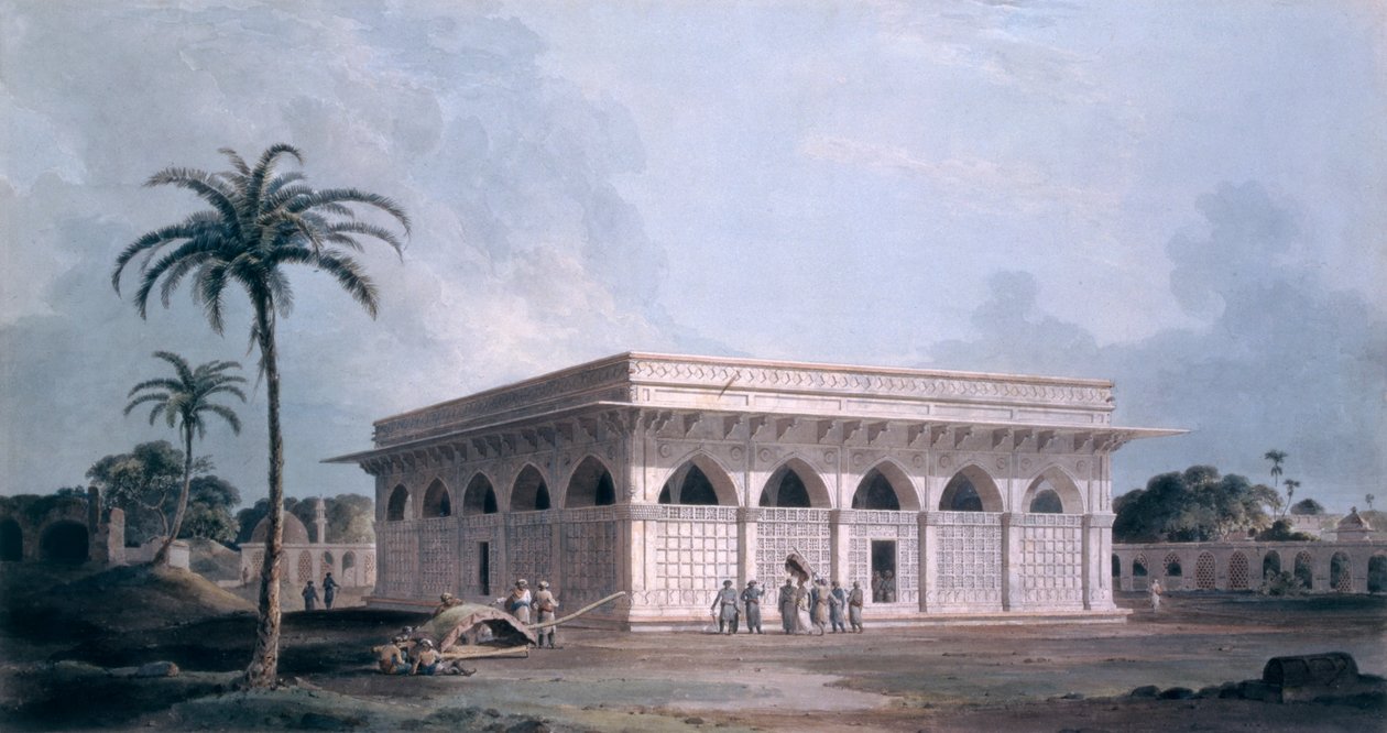 Sześćdziesiąta Czwarta Khamba, Nizamuddin, New Delhi (Kolorowy Aquatint) autorstwa Thomas und William Daniell