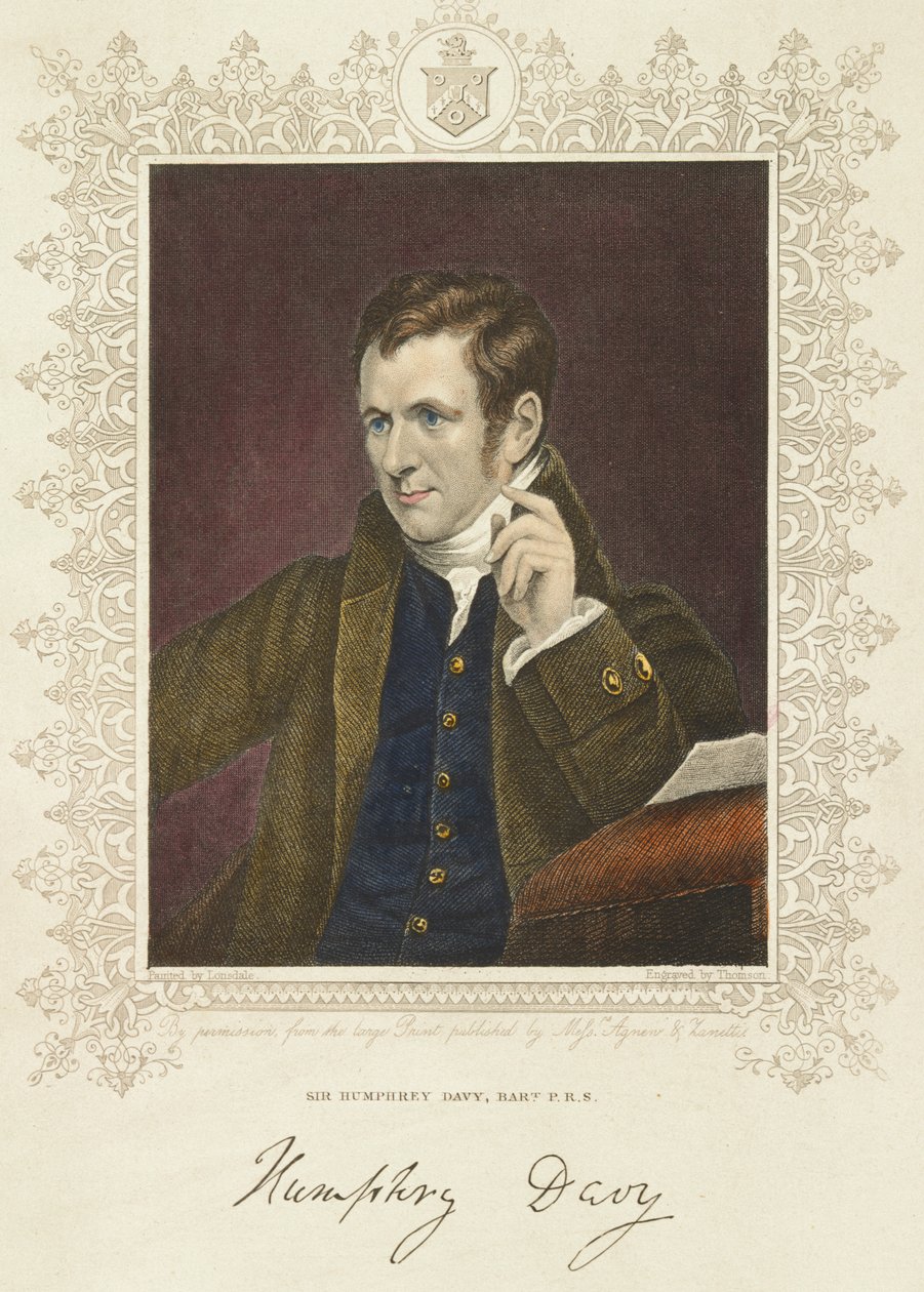 Humphry Davy, brytyjski chemik i wynalazca, 1801 r. autorstwa Thomson