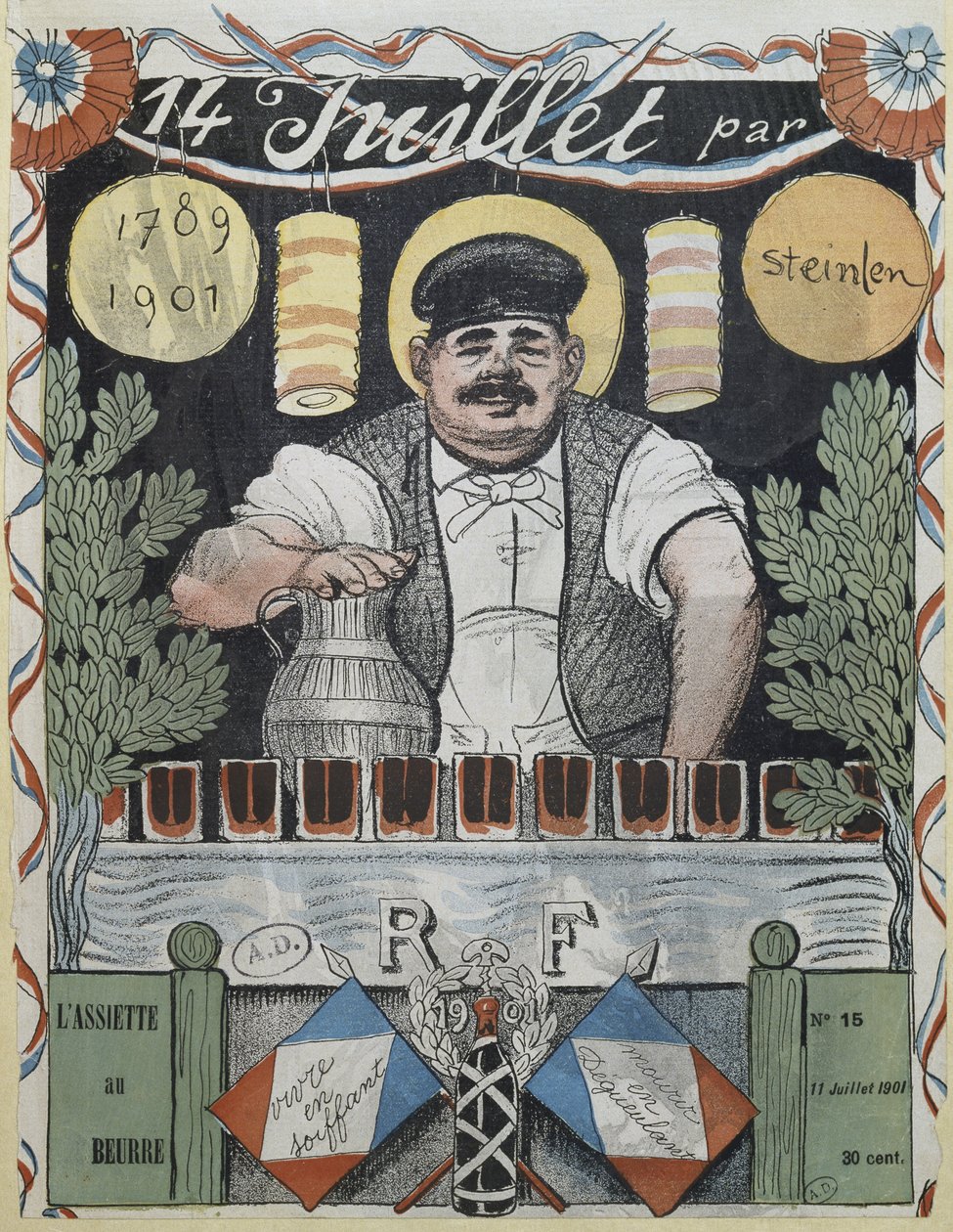 14 lipca, handlarz winem, ilustracja z okładki „L