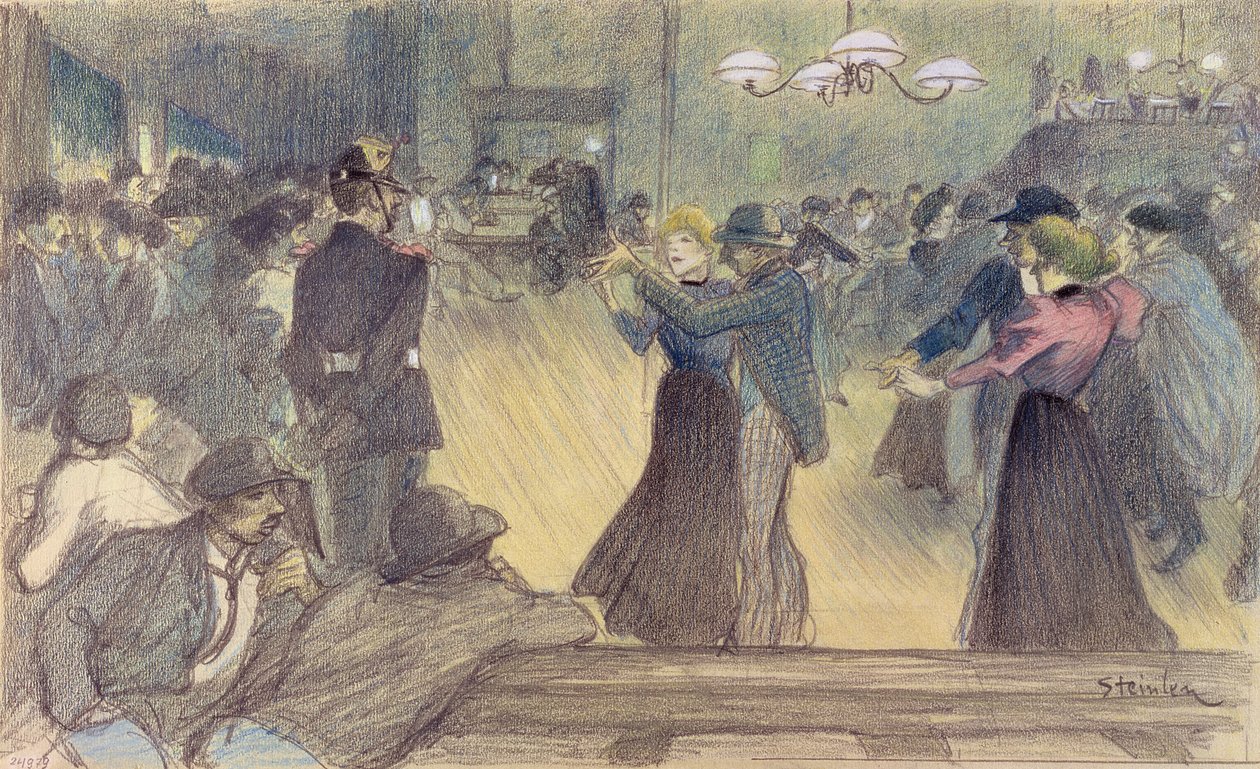 Bal na paryskim przedmieściu, ok. 1892 (zob. też 193271) autorstwa Théophile Alexandre Steinlen