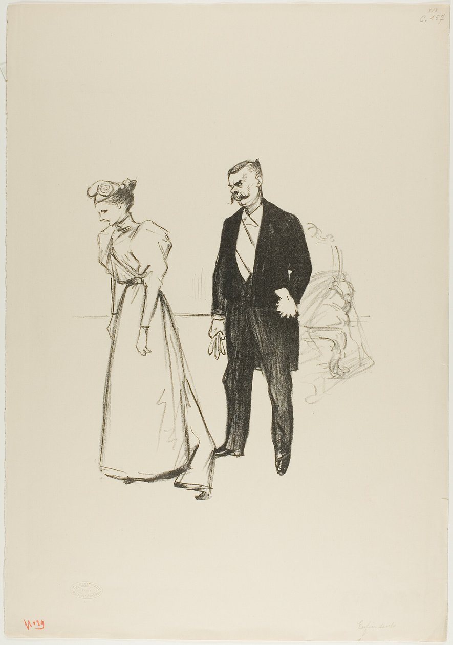W końcu sam! autorstwa Théophile Alexandre Pierre Steinlen