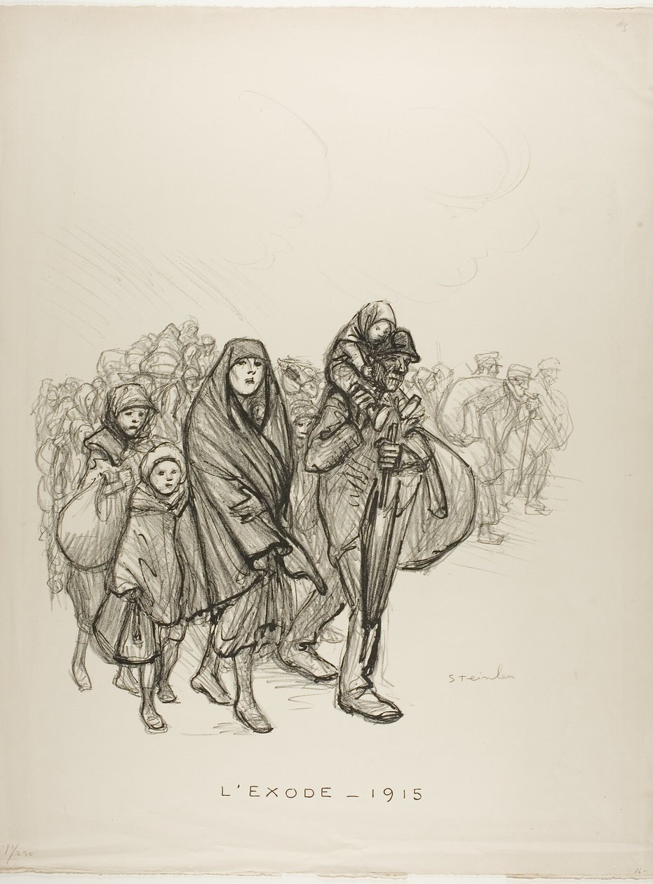 Exodus - 1915 autorstwa Théophile Alexandre Pierre Steinlen