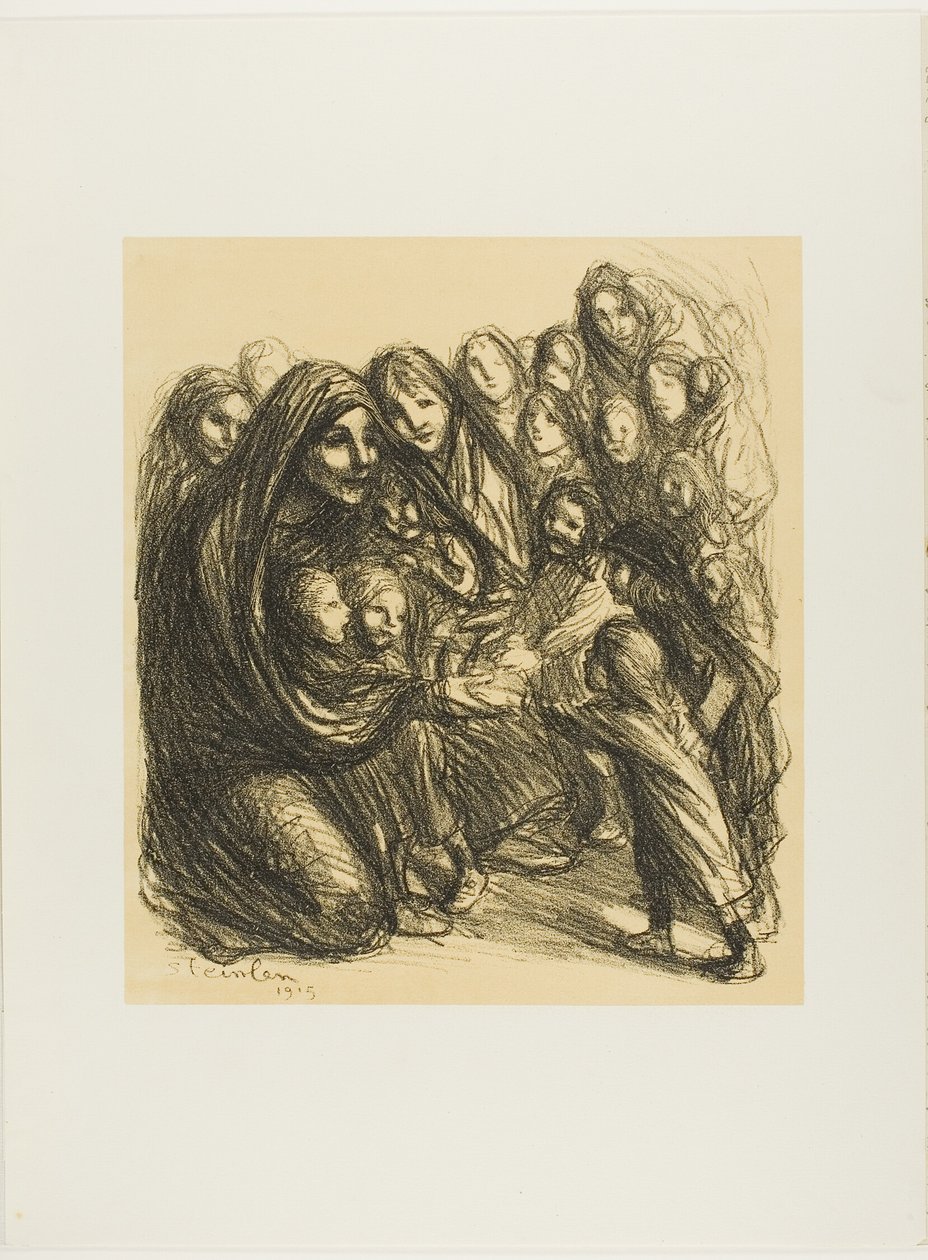 Dla córek żołnierzy poległych na Polu Honoru, płyta trzynasta z Actualités autorstwa Théophile Alexandre Pierre Steinlen