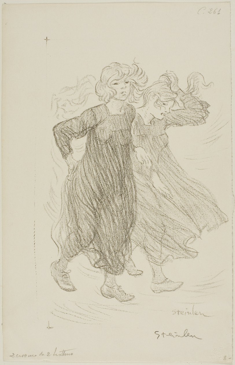 Podmuch wiatru autorstwa Théophile Alexandre Pierre Steinlen
