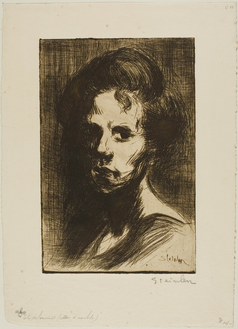 Głowa kobiety, płyta I autorstwa Théophile Alexandre Pierre Steinlen