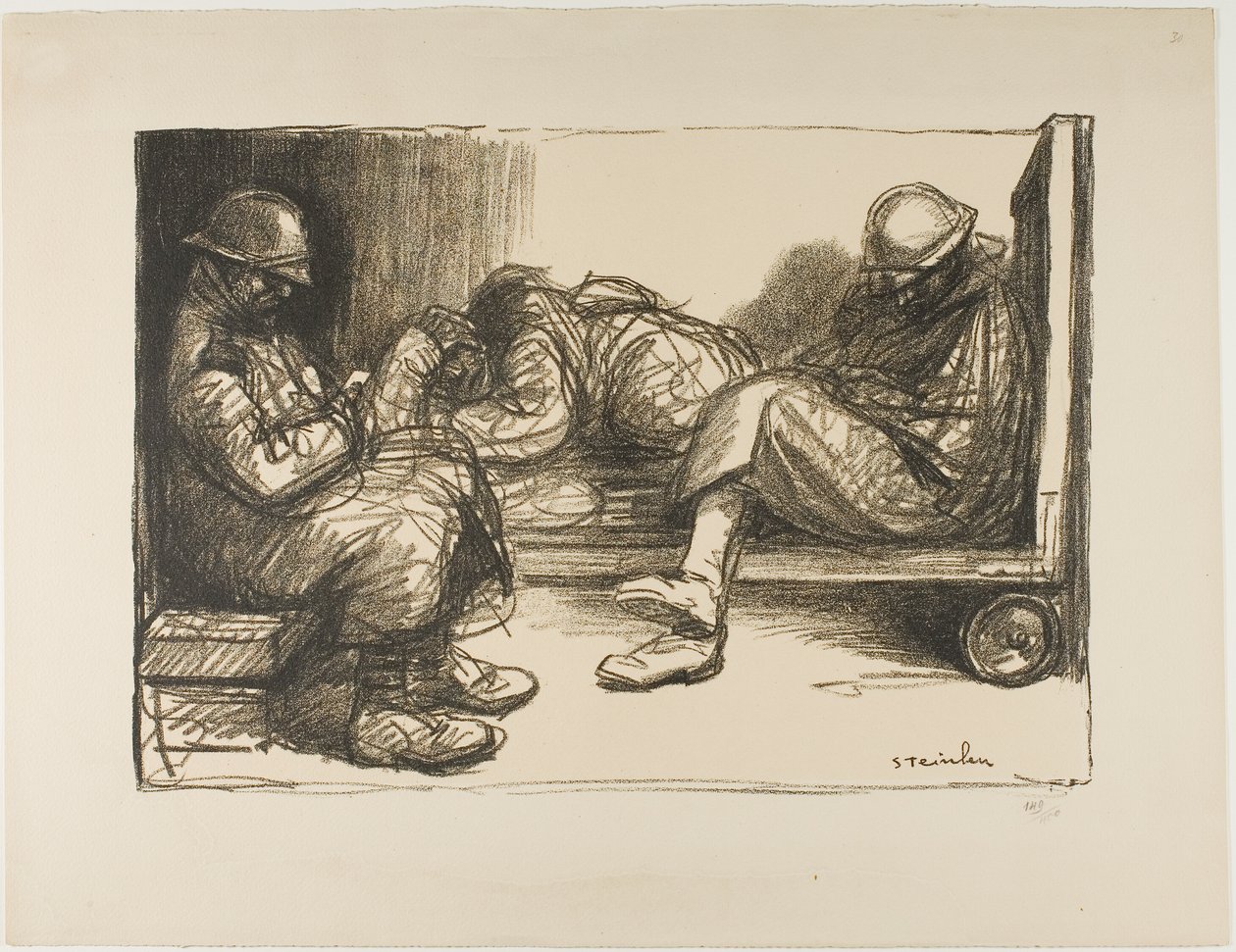 In the Dugout autorstwa Théophile Alexandre Pierre Steinlen