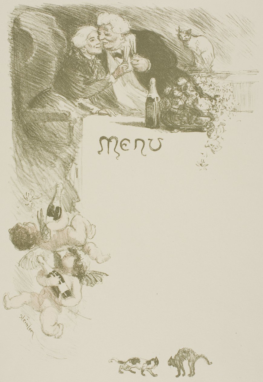 Menu Henriot autorstwa Théophile Alexandre Pierre Steinlen
