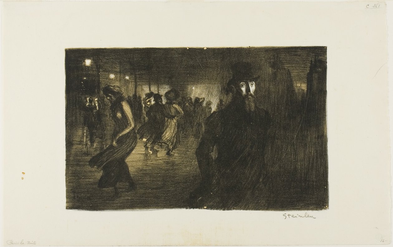 Paryż, noc autorstwa Théophile Alexandre Pierre Steinlen