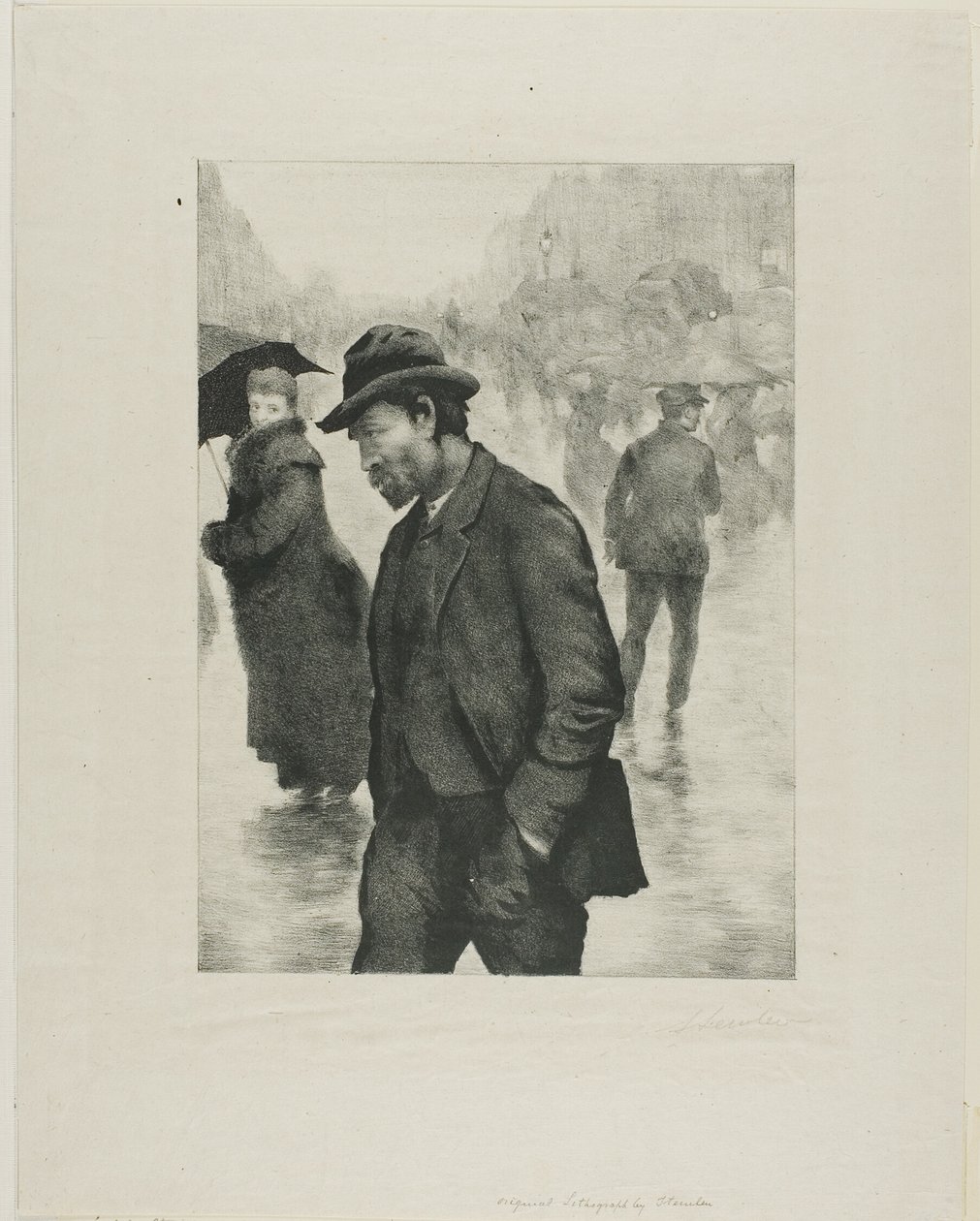 Deszczowy dzień, Paryż autorstwa Théophile Alexandre Pierre Steinlen