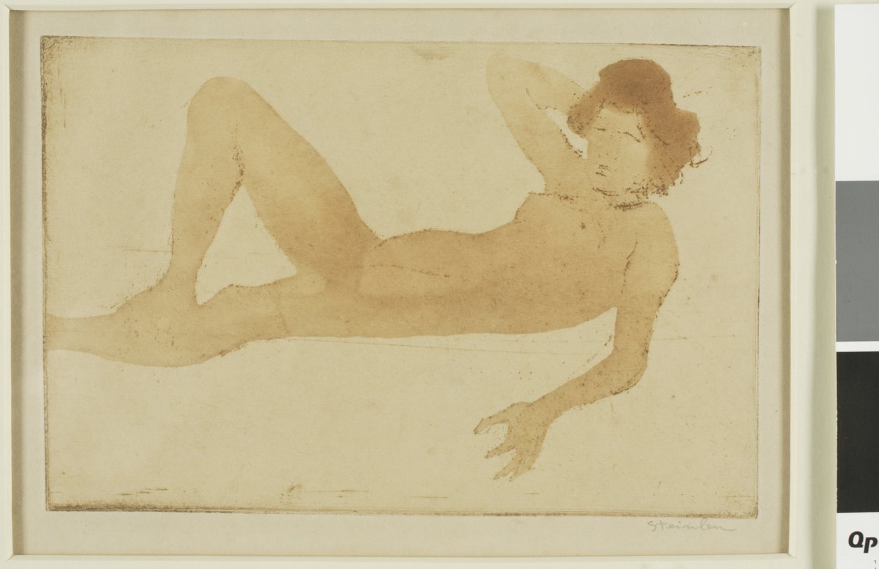 Leżąca naga kobieta autorstwa Théophile Alexandre Pierre Steinlen