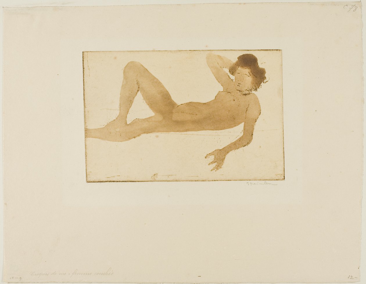 Leżąca kobieta autorstwa Théophile Alexandre Pierre Steinlen