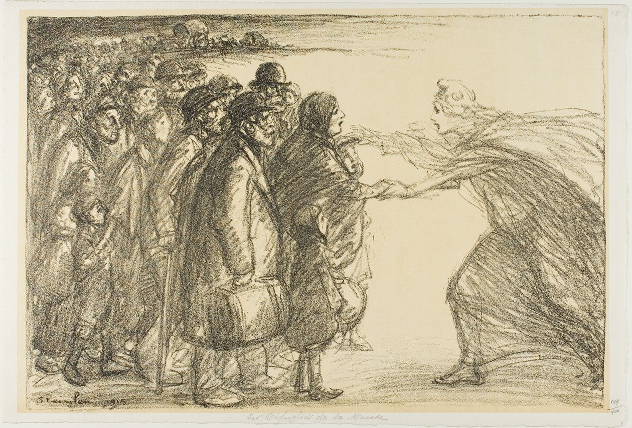 Uchodźcy znad Mozy autorstwa Théophile Alexandre Pierre Steinlen