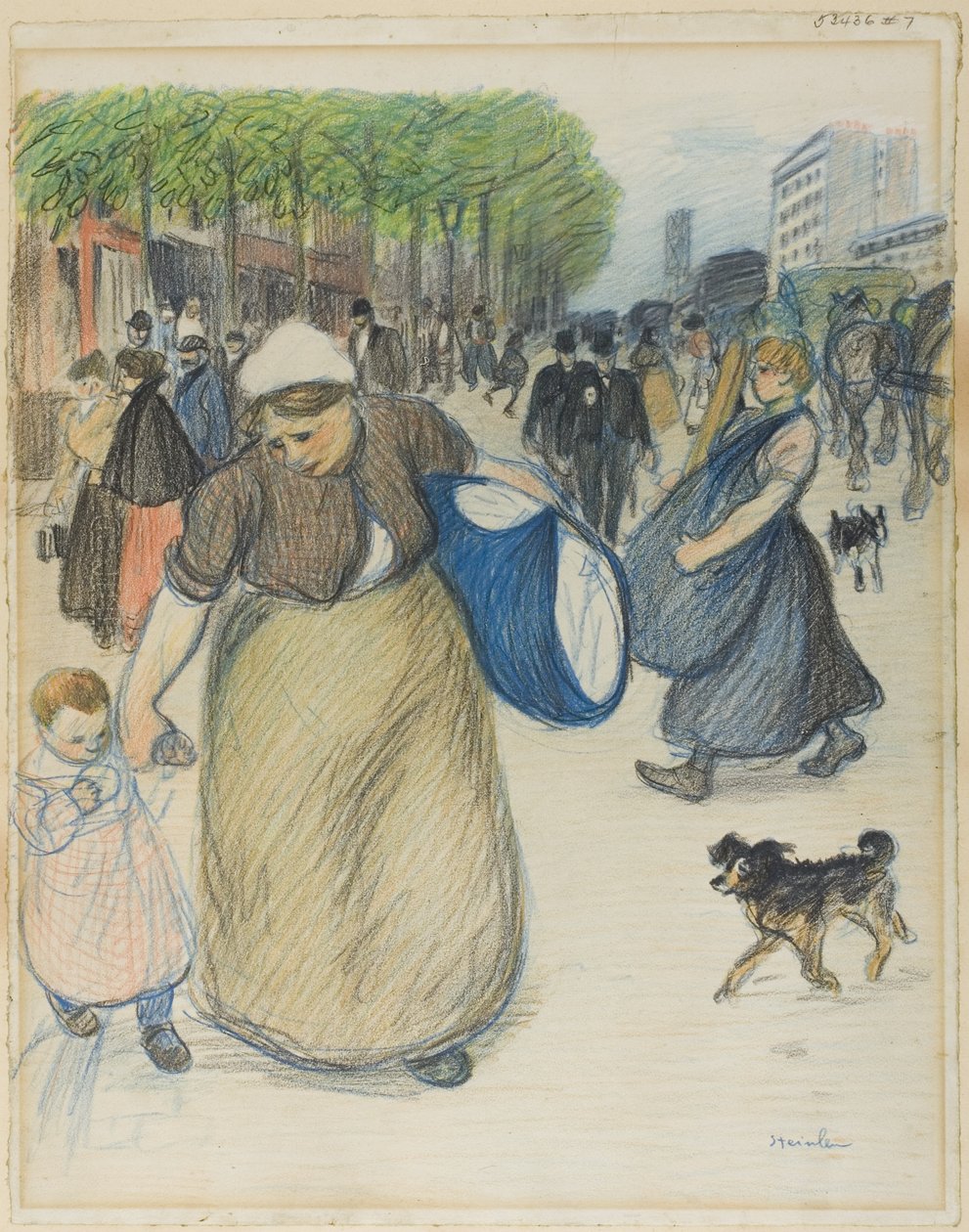 Scena uliczna autorstwa Théophile Alexandre Pierre Steinlen