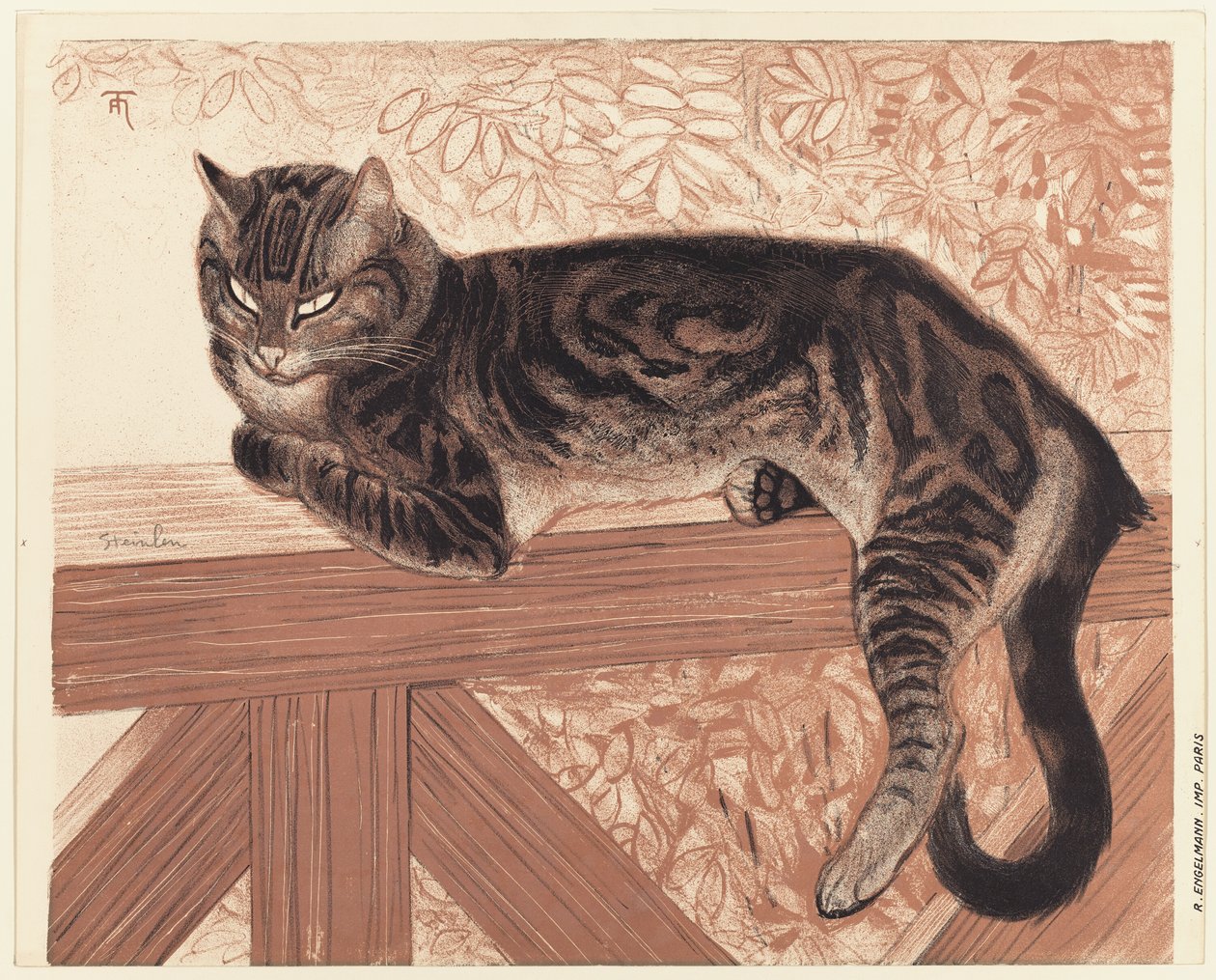 Lato: Kot na balustradzie autorstwa Théophile Alexandre Pierre Steinlen