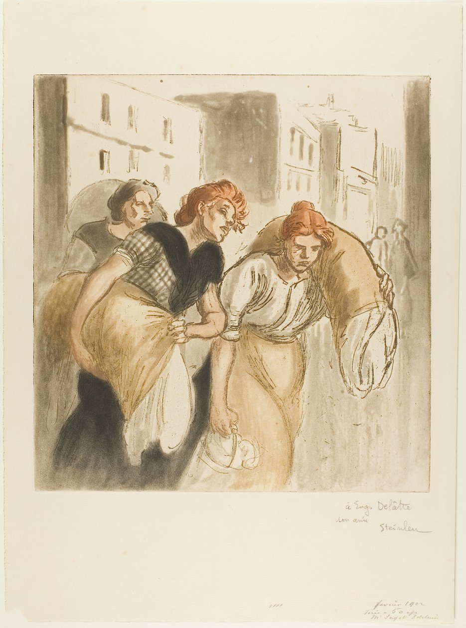 Powrót z pralni autorstwa Théophile Alexandre Pierre Steinlen
