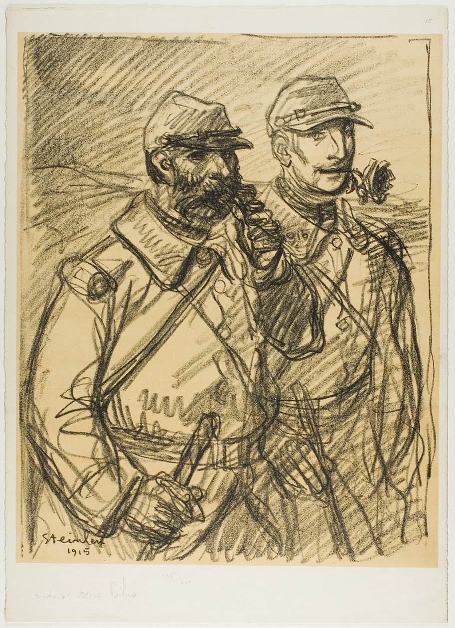 Dwóch żołnierzy autorstwa Théophile Alexandre Pierre Steinlen