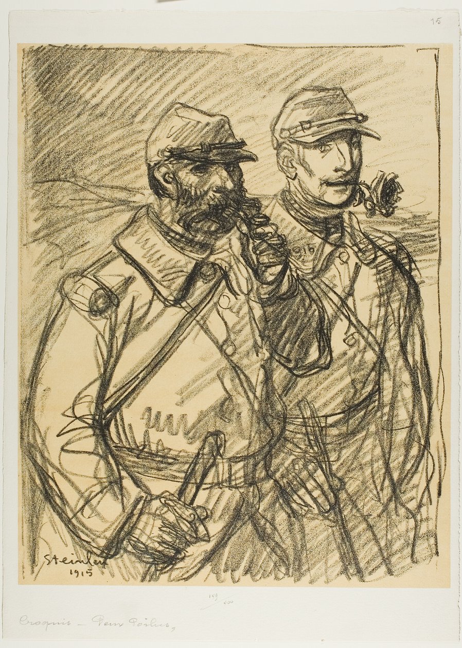 Dwóch żołnierzy autorstwa Théophile Alexandre Pierre Steinlen