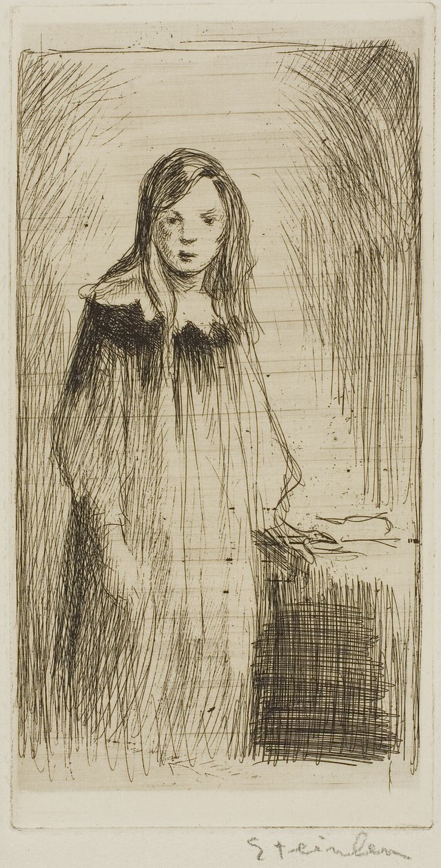 Stojąca młoda dziewczyna autorstwa Théophile Alexandre Pierre Steinlen