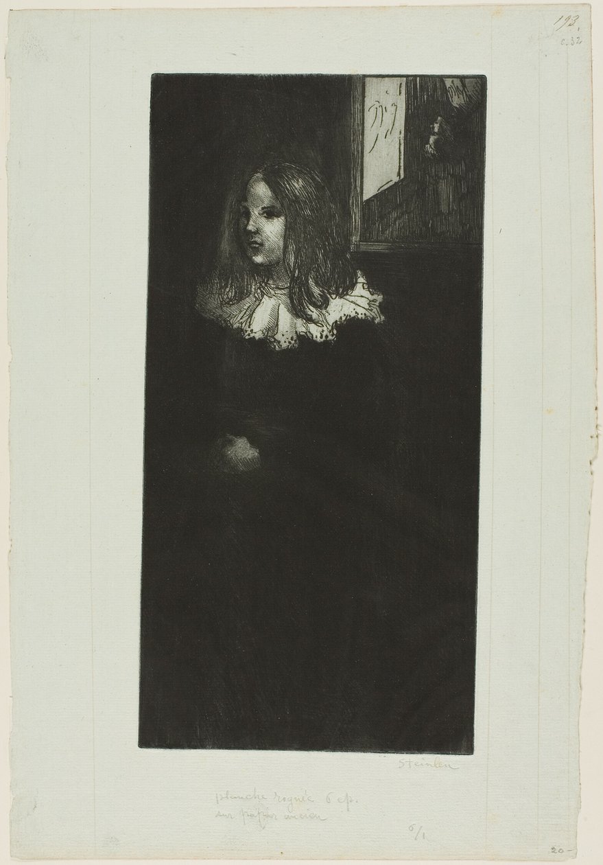 Młoda dziewczyna z białym kołnierzykiem autorstwa Théophile Alexandre Pierre Steinlen