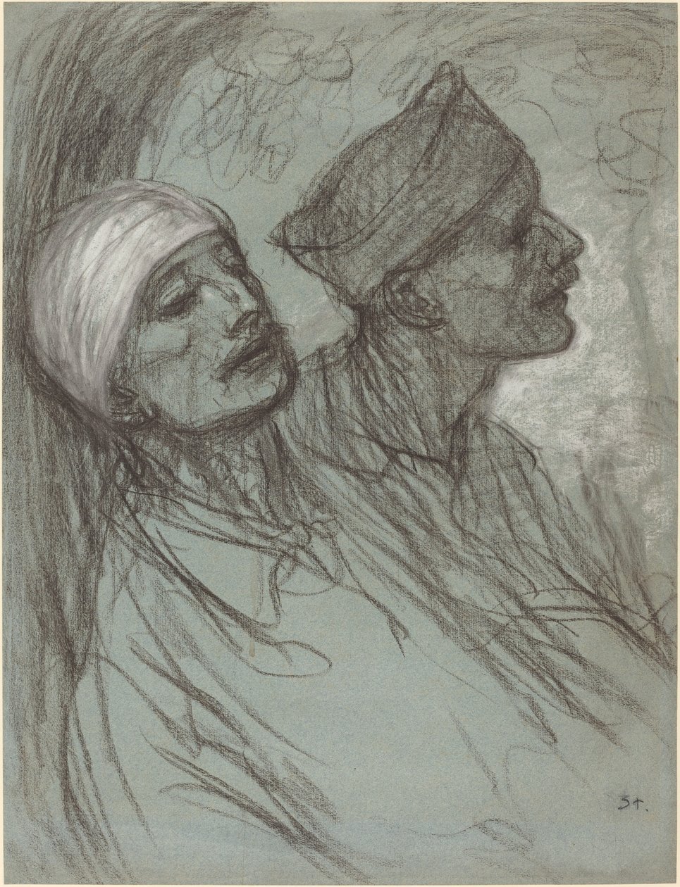 Ranny żołnierz i jego towarzysz autorstwa Théophile Alexandre Steinlen