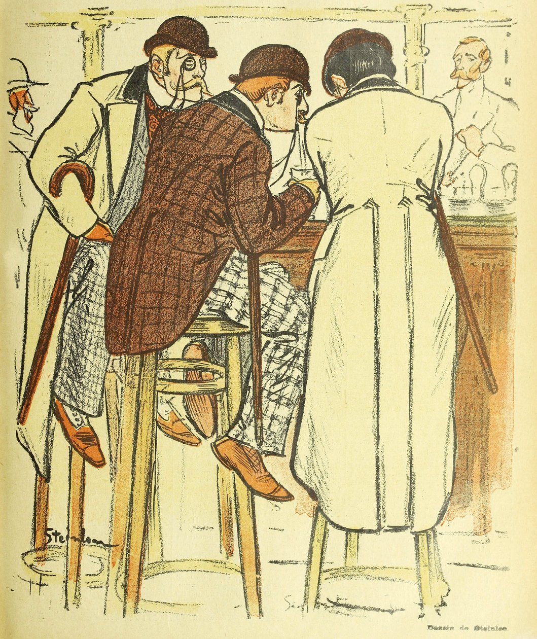 W barze, z Gil Blas Illustre, wyd. 1899 kolorowa litografia, 1899. autorstwa Théophile Alexandre Steinlen