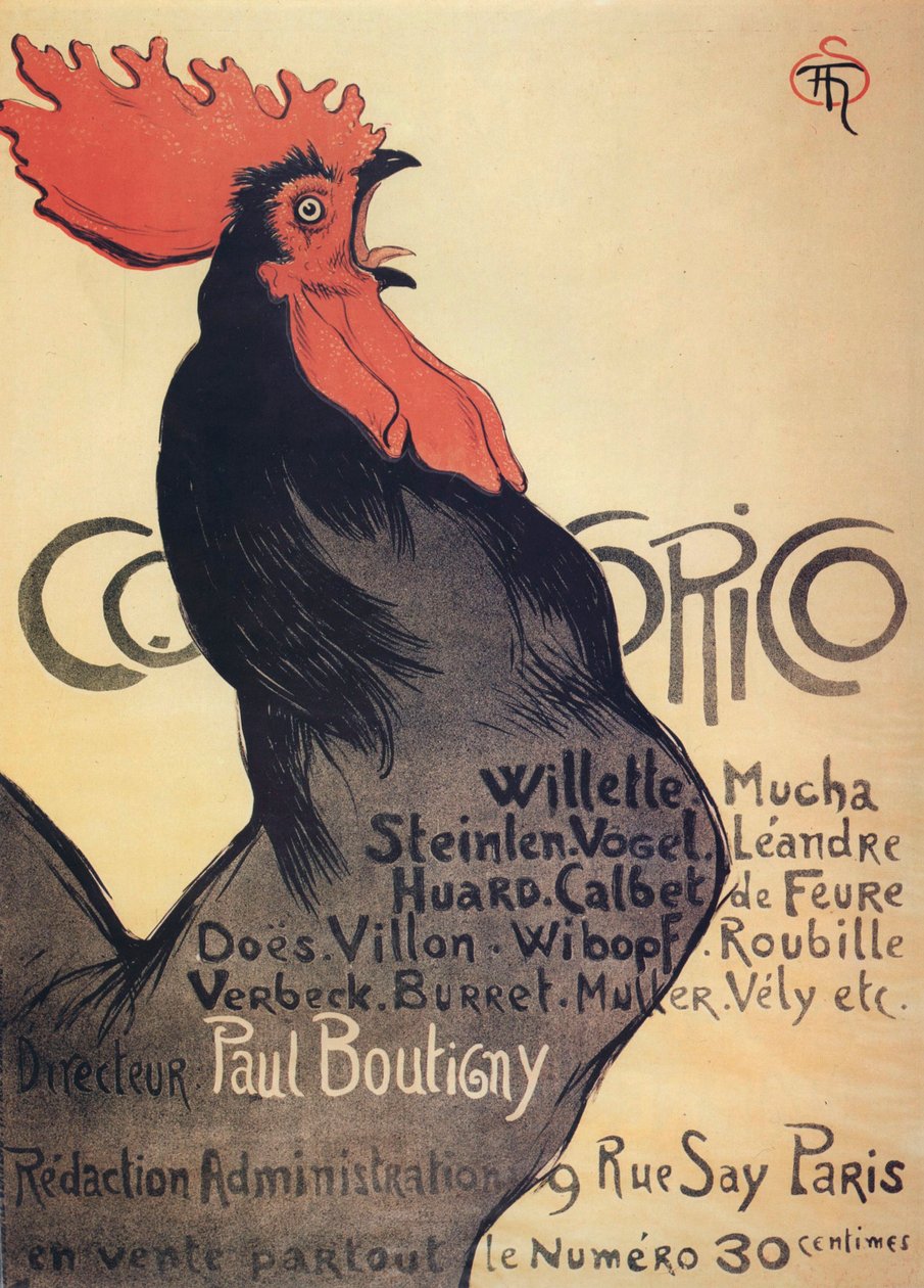 Cocorico”, plakat, 1899. autorstwa Théophile Alexandre Steinlen