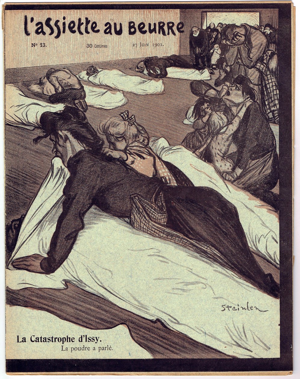 Okładka „L’Plate au beurre” w kolorze satyrycznym autorstwa Théophile Alexandre Steinlen