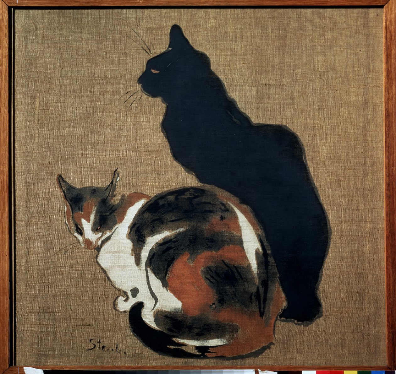 "Dwa koty" (dwa koty) Kot i jego cień. Obraz Teofila Alexandre Steinlena (1859-1923) 1894 Art Nouveau Wymiary 61x64 cm Muzeum Puszkina, Moskwa autorstwa Théophile Alexandre Steinlen