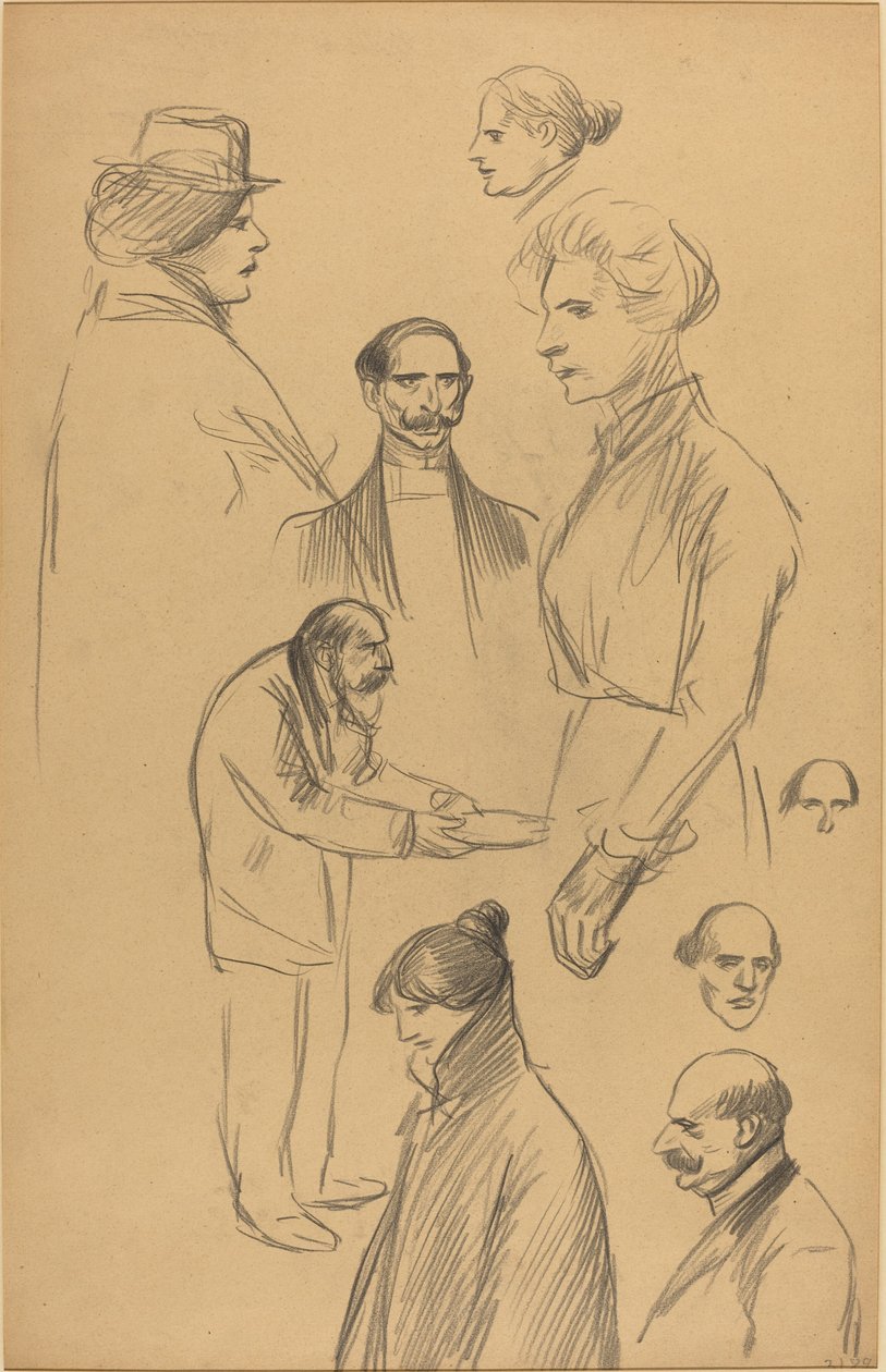 Figure Studies [verso], koniec XIX-początek XX wieku. autorstwa Théophile Alexandre Steinlen