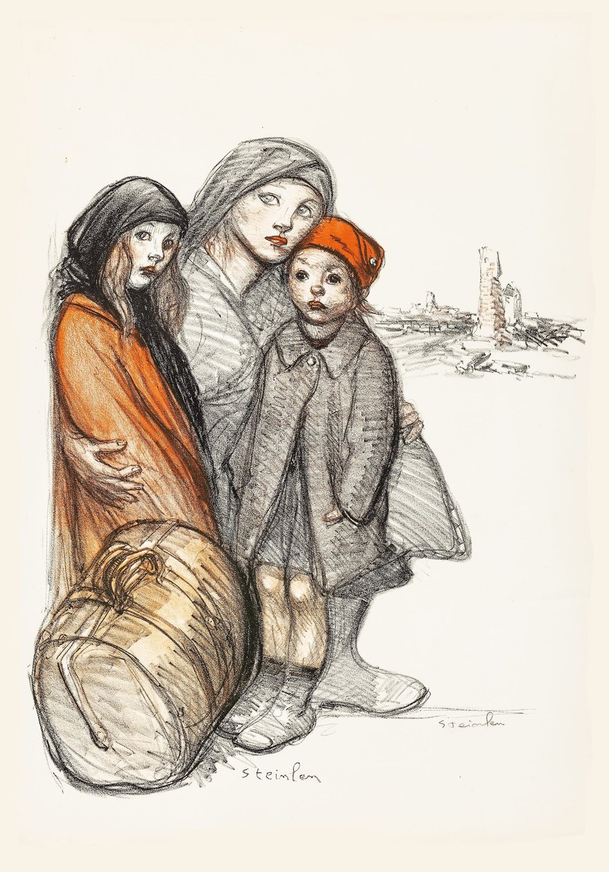 Aisne zdewastowany. Dobroczynność wojenna na odbudowę zniszczonych domów, 1918. autorstwa Théophile Alexandre Steinlen