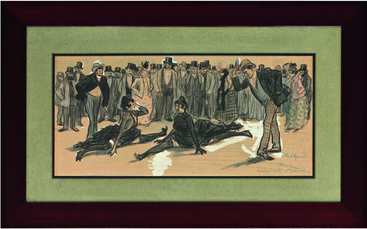 La Goulue i Valentin le Désossé na balu w Moulin Rouge, 1890. autorstwa Théophile Alexandre Steinlen