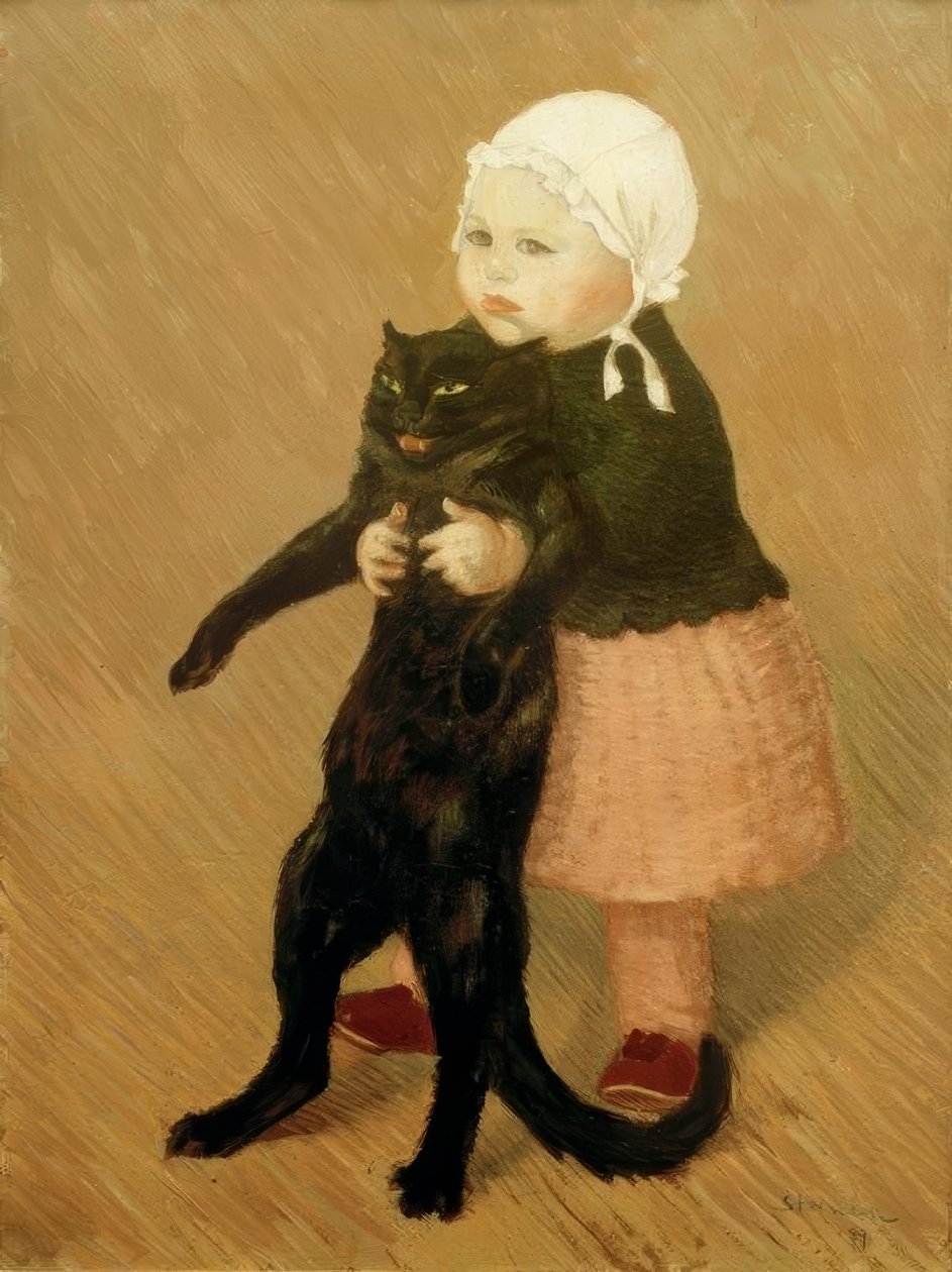 Dziewczyna z kotem autorstwa Théophile Alexandre Steinlen