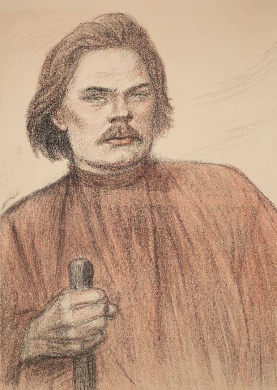 Portret autora Maksyma Gorkiego 1868-1939, 1905. autorstwa Théophile Alexandre Steinlen