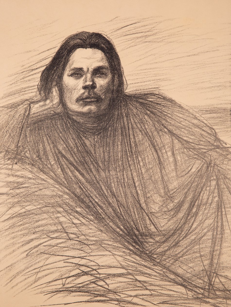 Portret autora Maksyma Gorkiego 1868-1939, ok. 1894. autorstwa Théophile Alexandre Steinlen