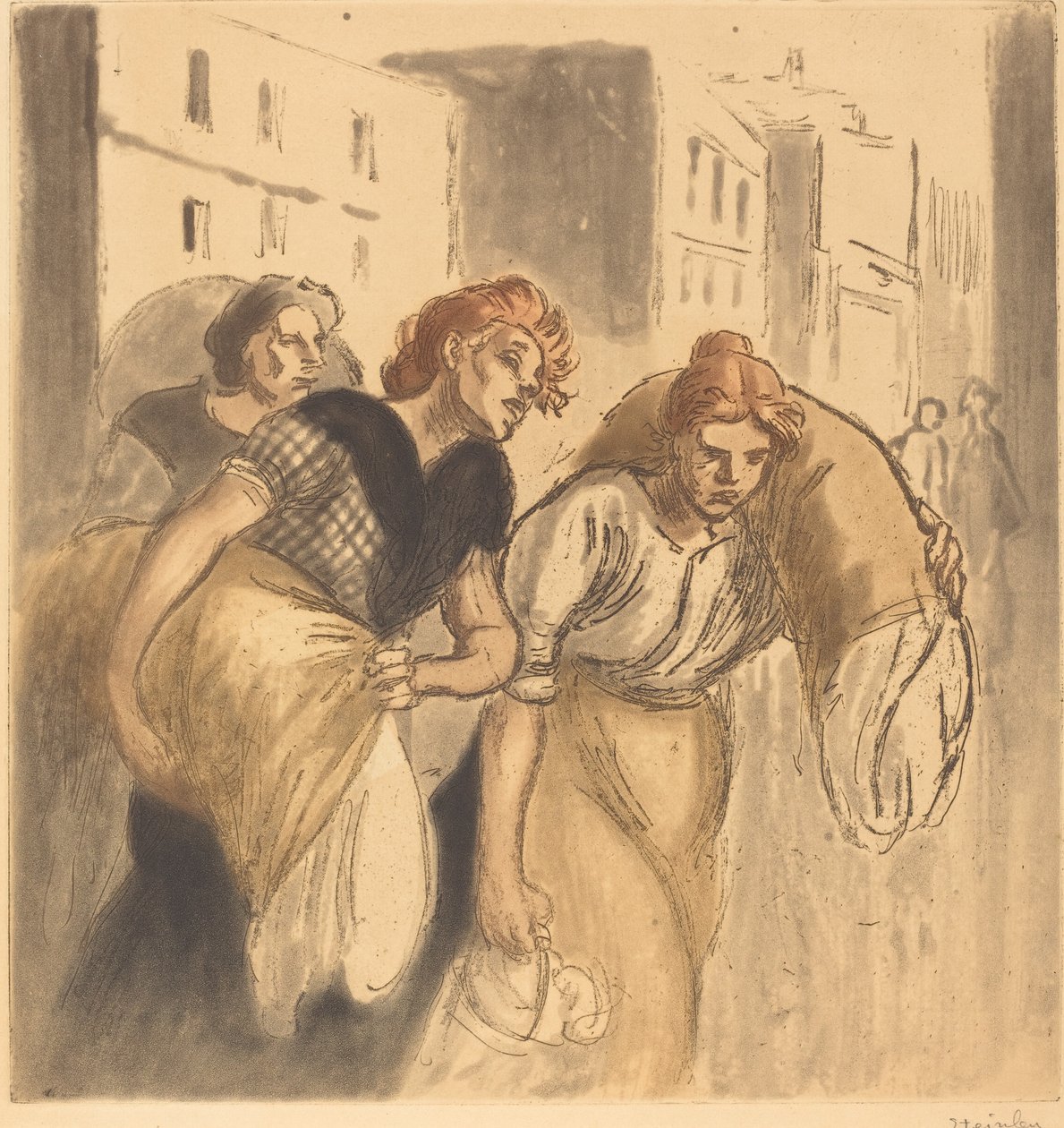 Powrót z pralni autorstwa Théophile Alexandre Steinlen