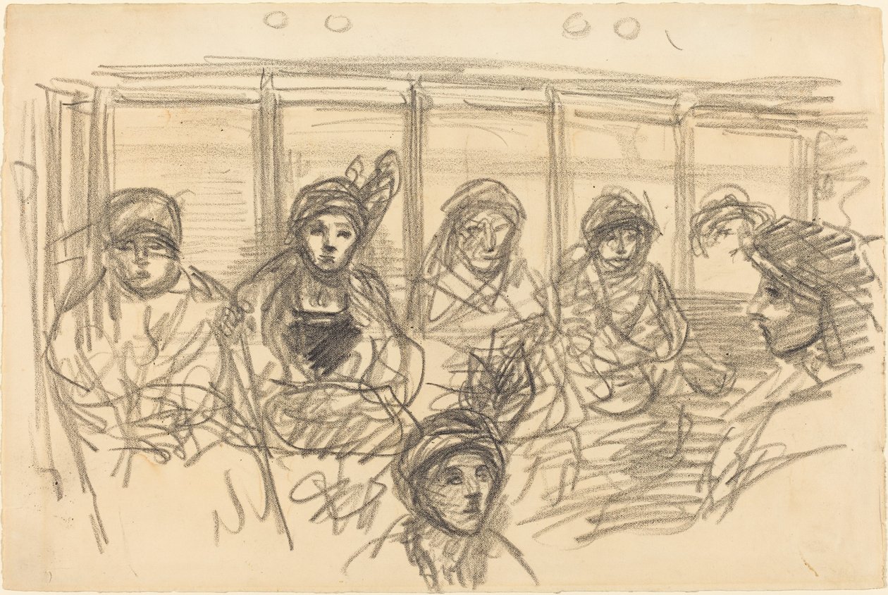 Pasażerowie w metrze autorstwa Théophile Alexandre Steinlen