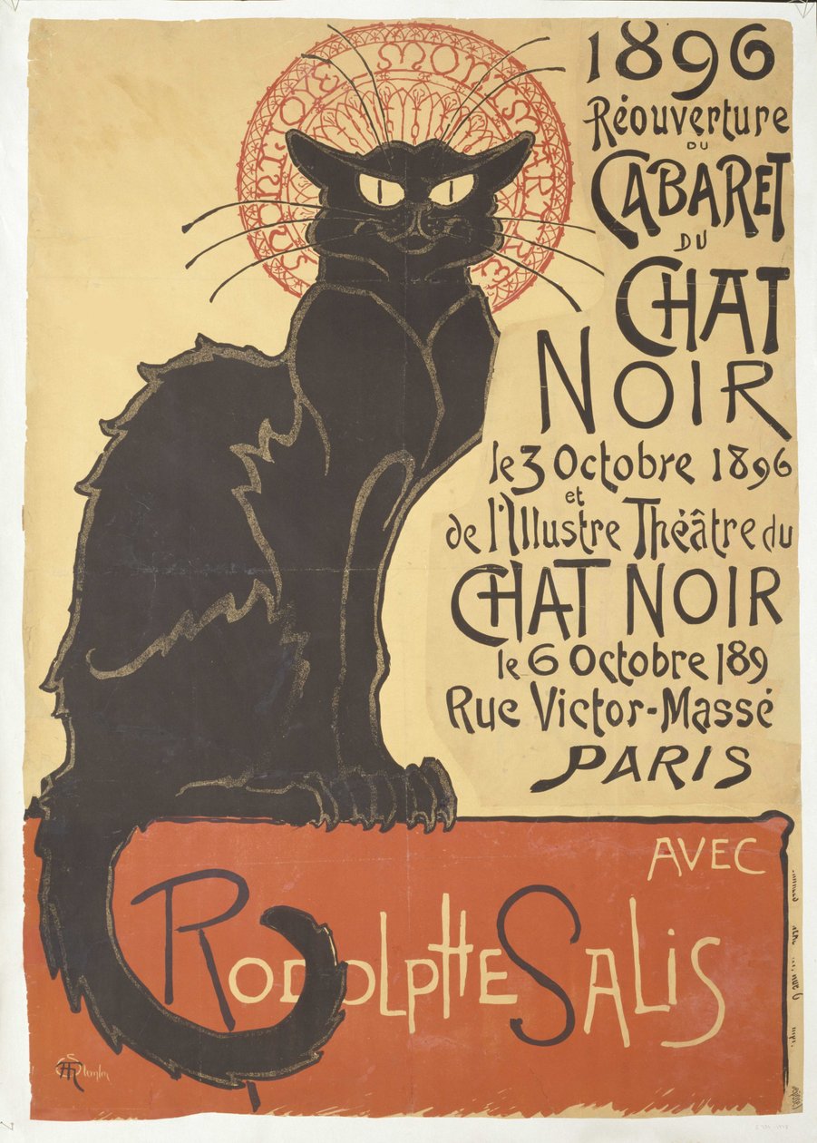 Ponowne otwarcie Cabaret du Chat Noir, 1896. autorstwa Théophile Alexandre Steinlen