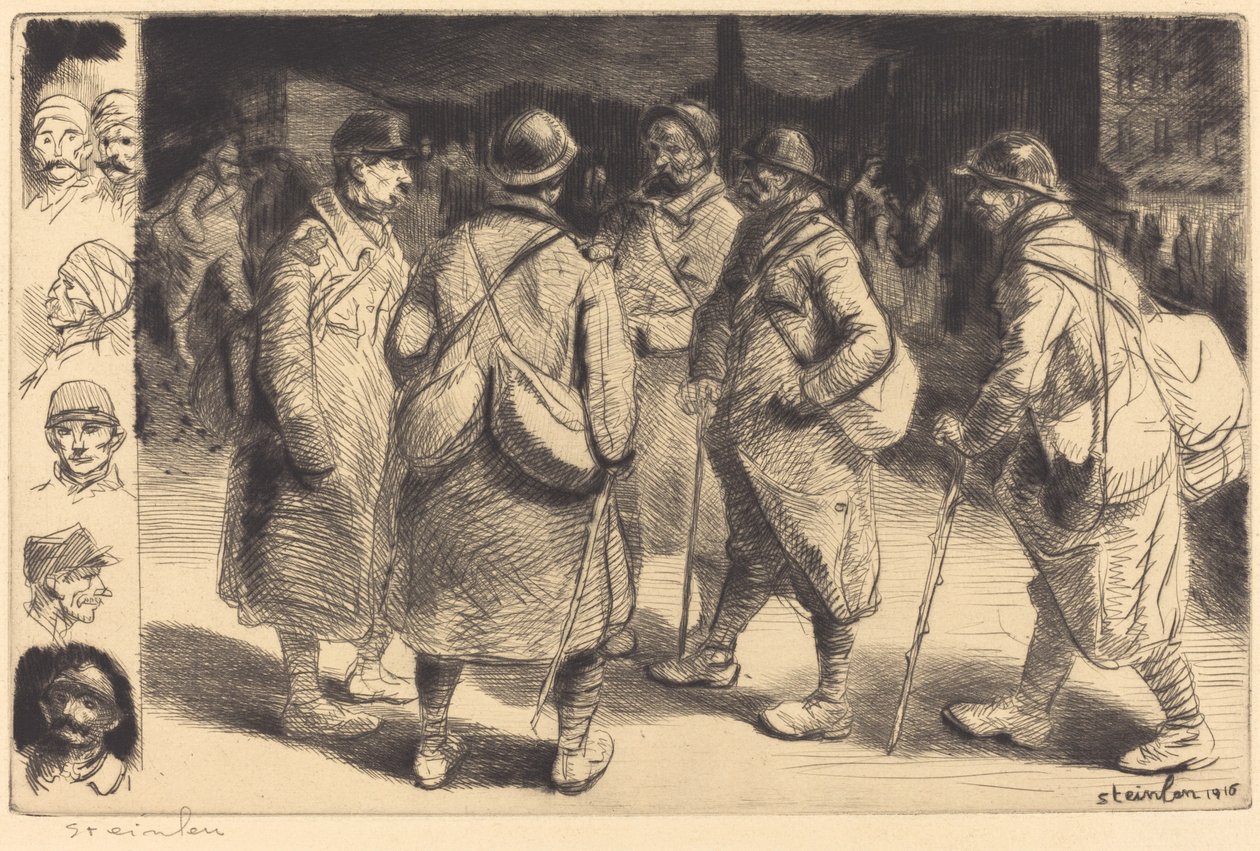 Żołnierze na przepustce - Scena nocna autorstwa Théophile Alexandre Steinlen