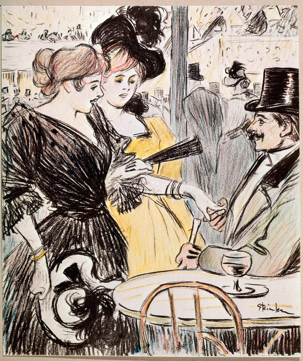 Koncert w kawiarni. (Rysunek, koniec XIX wieku) autorstwa Théophile Alexandre Steinlen