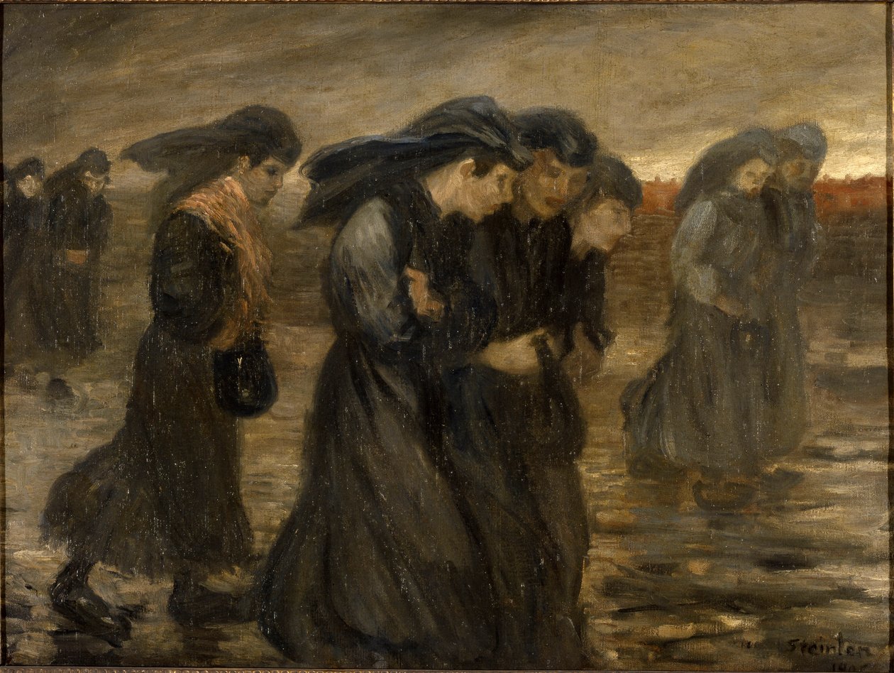 Powrót robotników Powrót robotników, 1903. autorstwa Théophile Alexandre Steinlen