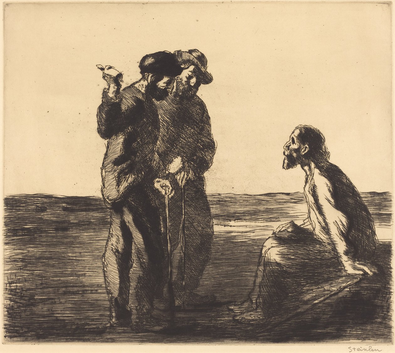 Trzech Towarzyszy autorstwa Théophile Alexandre Steinlen