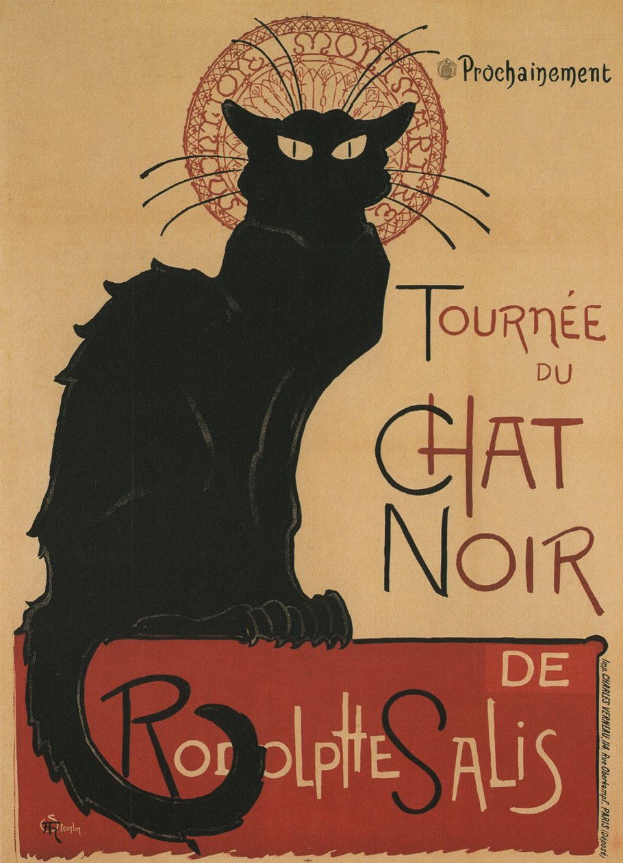 Wycieczka Czarnym Kotem, 1896 autorstwa Théophile Alexandre Steinlen