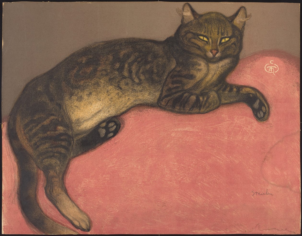 Zima: Kot na poduszce autorstwa Théophile Alexandre Steinlen