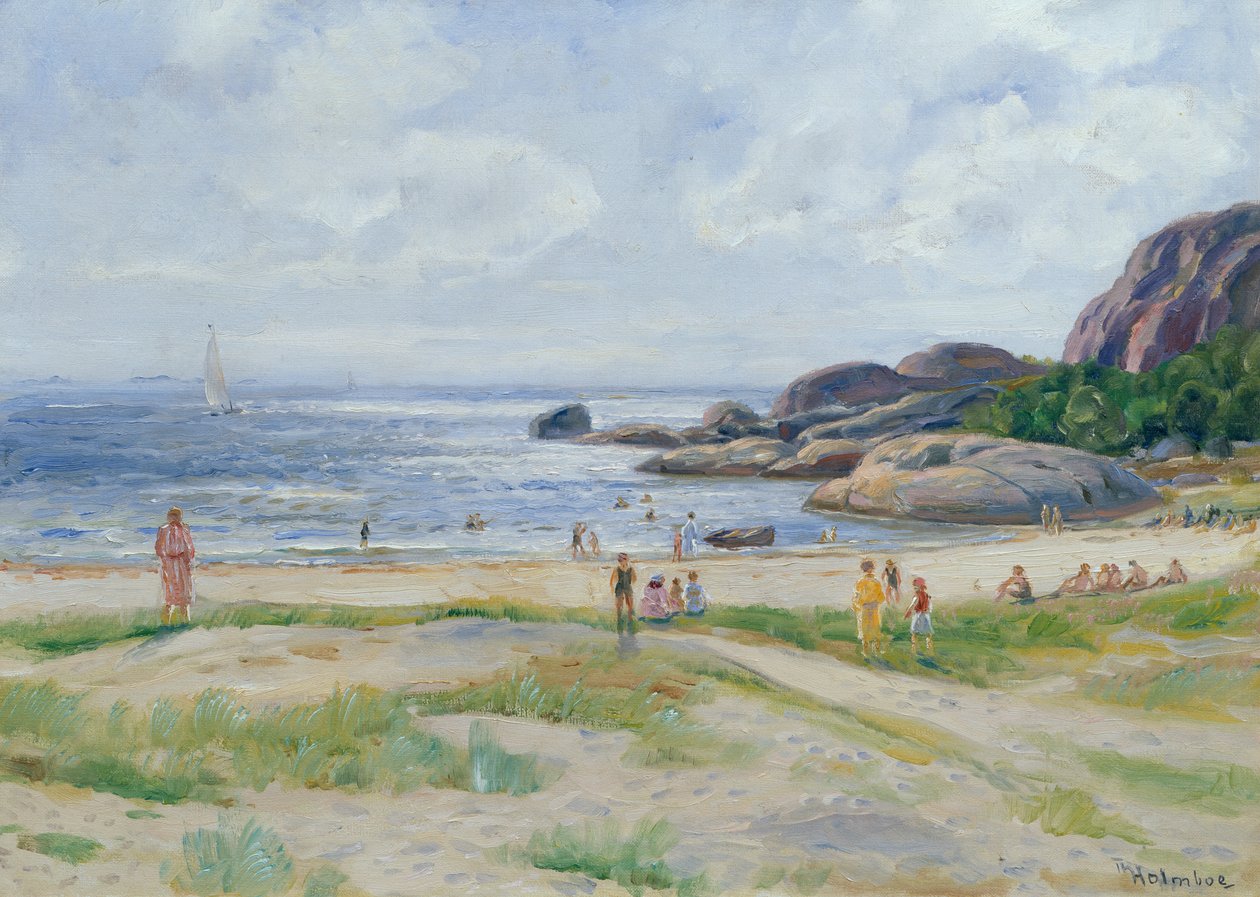 Kąpiący się ludzie autorstwa Thorolf Holmboe