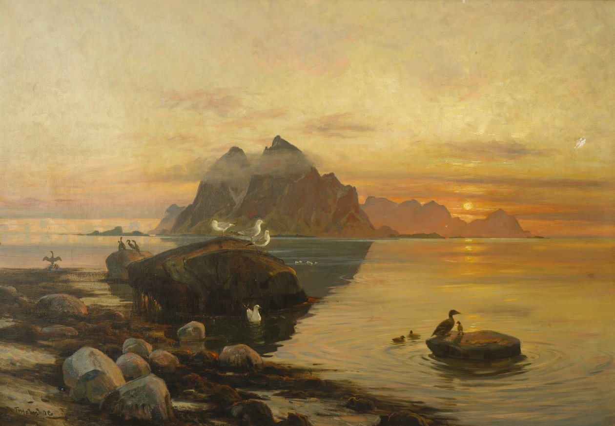 Ptasie życie (olej na płótnie) autorstwa Thorolf Holmboe
