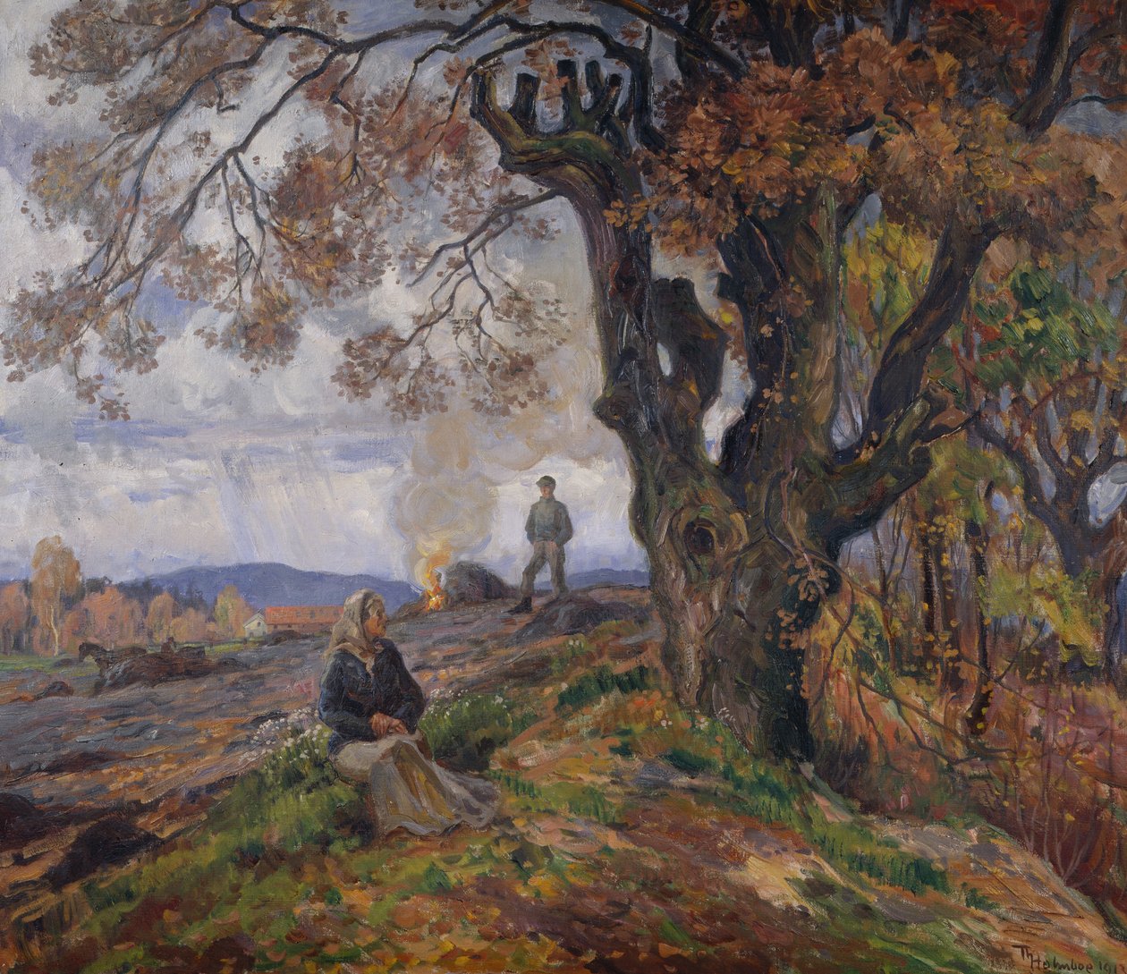 Ognisko Ogrodowych Śmieci autorstwa Thorolf Holmboe