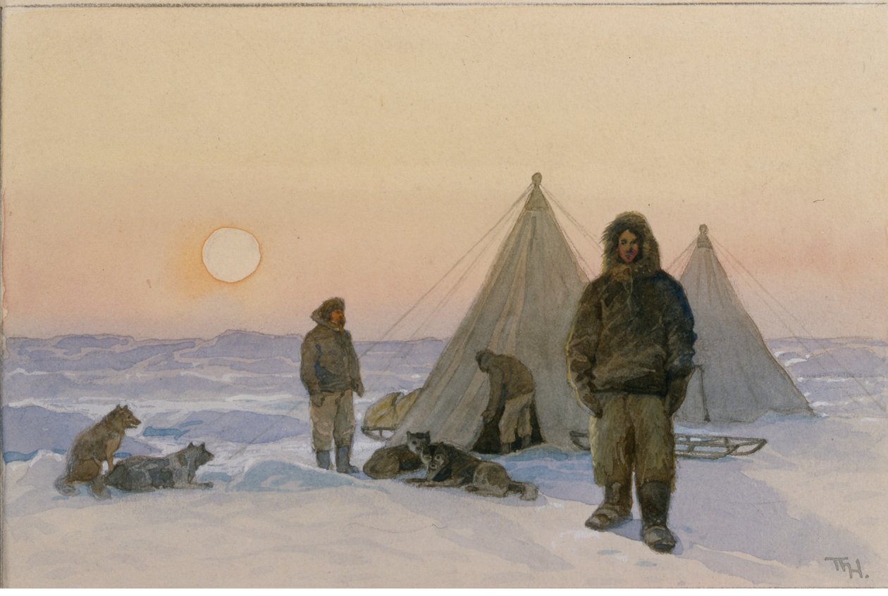 Polarnicy (akwarela na papierze) autorstwa Thorolf Holmboe