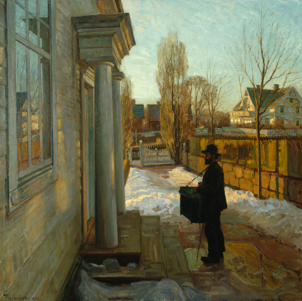 Bez tytułu (Szlifierka do organów) 1906 (olej na płótnie) autorstwa Thorolf Holmboe