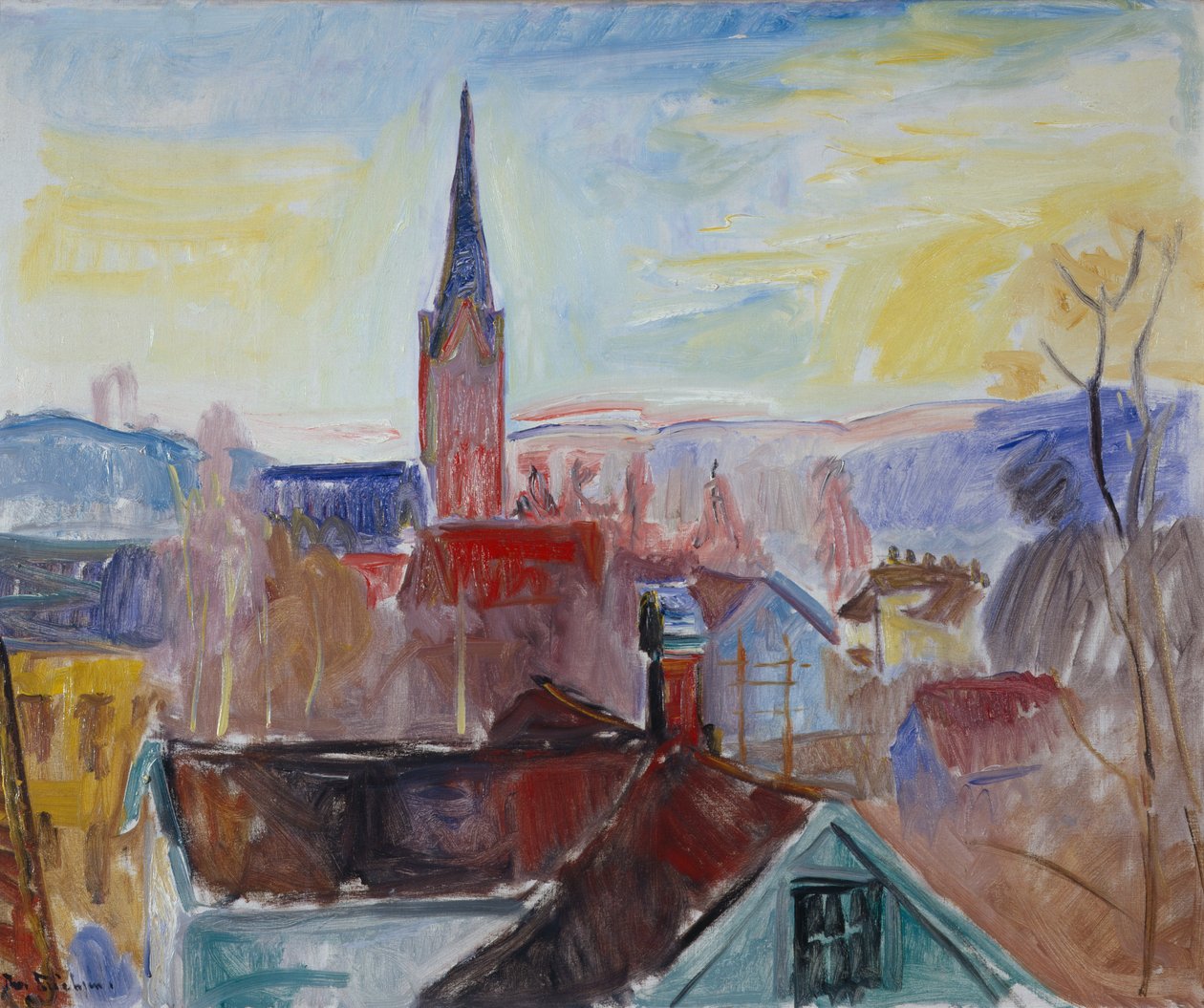Wieża kościelna, Lillehammer autorstwa Thorvald Erichsen