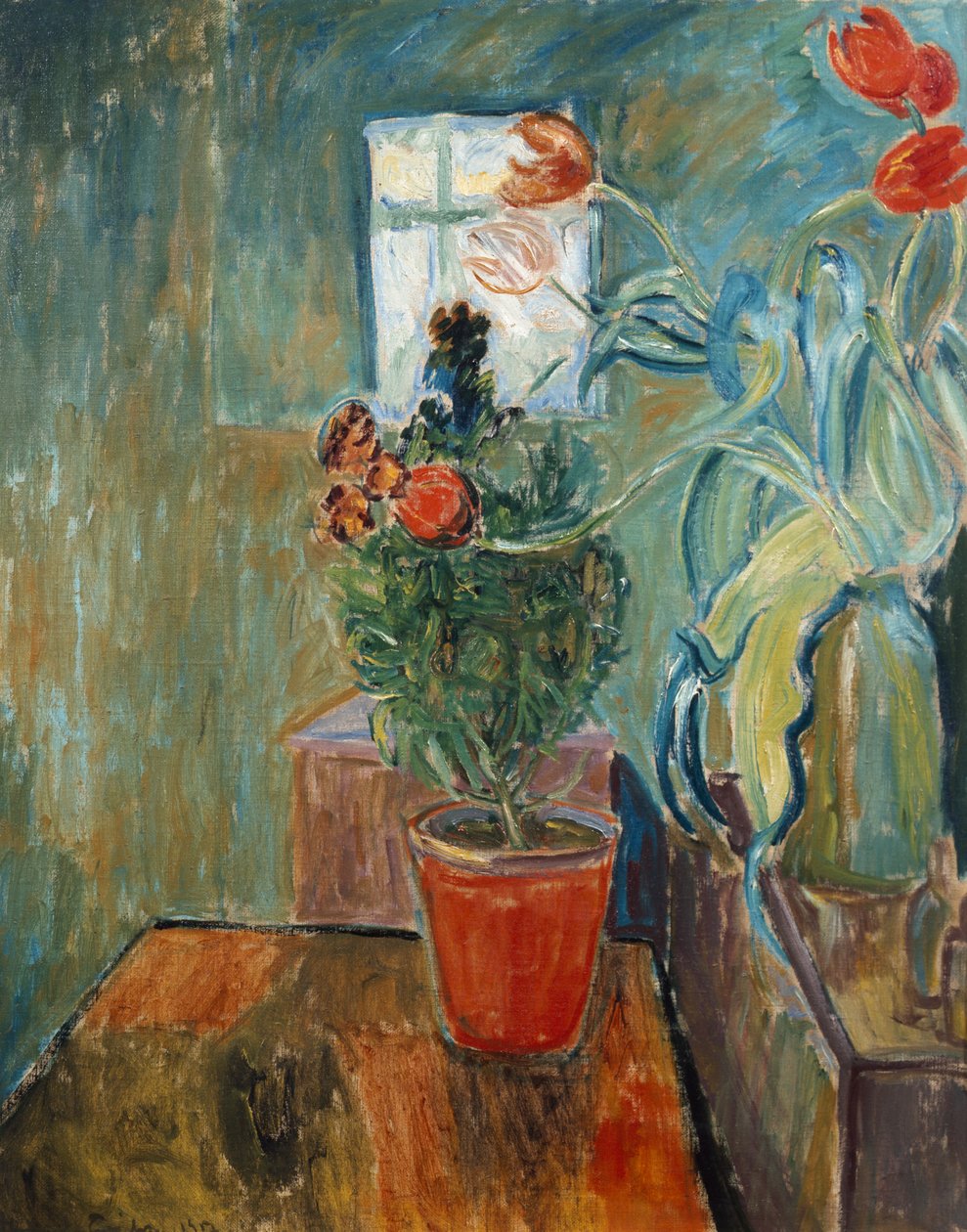 Wallflower i tulipany autorstwa Thorvald Erichsen